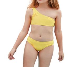 L12 OFF BIKINI GIKINI Holiday Solid Set Solid Dwupoziomowy kostium kąpielowy kostium kąpielowy 2021 Letnie dzieciaki dla dzieci dla Onepieces318y4801152