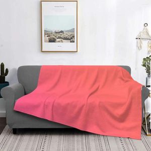 Blankets Pink Blush Aesthetic Carnation Blanket Gradient Colorful Fleece Flannel Warm Thin Throw For Bed Plush Quilt