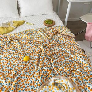 Blankets INS Flower Blanket Plush Nap Air Conditioning Throw Cover For Girls Living Room Bedroom Bed Sofa Picnic