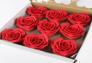 9pcs diâmetro de 10 cm de sabão coração rosa arcepato banheira corporal pétala rosa floresta de sabão de sabão de casamento festival de presente box2543400