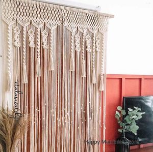 Tapestries Boho Hand-woven Macrame Door Curtain Tapestry Wall Hanging Art El Wedding Shoot Pography Background Decoration