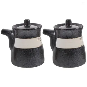 Storage Bottles 2 Pcs Sushi Sauce Dispenser Ceramic Condiment Bottle Container Japanese Vinegar Holders Ceramics Soy