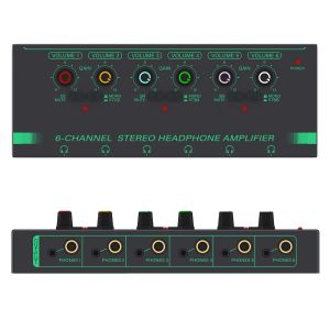 Amplifikatörler 4 6 Kanal Stereo Kulaklık Amplifikatörü Mini Taşınabilir Sesli Amplifikatör Ayrıştırıcısı Ultra Lownoise Stereo Mixer Monitör için