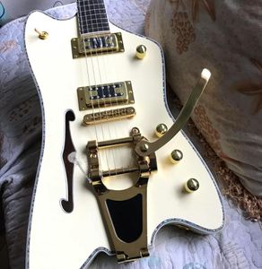 Billy Bo Jupiter Cream Fire Thunderbird Hollow Body Jazz Electric Guitar Single F hole Abalone Binding Bigs Tremolo Bridge Gold3288528