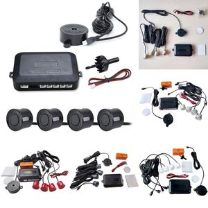 2024 1 Set Car Led Parking Sensor 6 Colors Parktronic Display 4 Sensors Reverse Assistance Radar Monitor Parking System