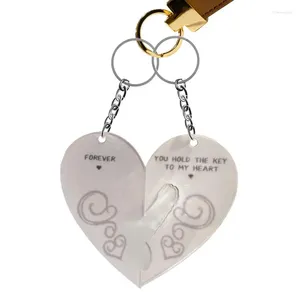 Decorative Figurines Couples Gifts Keyrings Matching Keychain For Heart Lovers Keyring Girlfriend