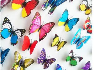 Várias cores Butterfly Fridge Magnet Sticker Refrigerator ímãs 120pcspackage Decalques para a sala da cozinha da geladeira sala de estar Home3963040