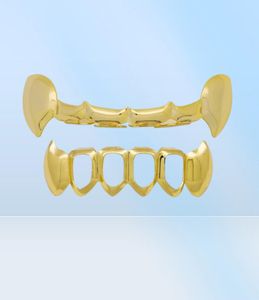 hip hop smooth Halloween dentures grillz real gold plated rappers dental grills cool jewelry golden silver rose gold black8839101