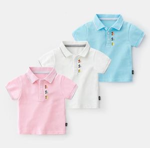 Barn sommar sommar bomull shortsleeved barn polo skjorta baby pojke fast färg polo skjorta 27 år gammal1095203