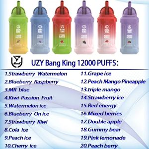 Bang King 12000 sbuffi Vapes Vapers Desechebles Puff 12000 12k Uzy Vapes usa e getta Desecheble Bang King Puffs E sigaretta 0% 2% 3% 5% Kit di penna vape personalizzabile