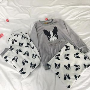 Home Clothing Arrivals Flannel Pajama Suit Sets Cartoon Animal Thick Bundle Plush Pijama Costume Nightgown Sleepsuit Winter Women Pyjamas