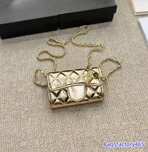 Womens Mini Fanny Pack Designer Purse Sheepskin Diamond Gold Hardware CC Buckle Luxury Handbag Matelasse Chain Crossbody Bag Card Holder Coin Wallet Sacoche 11x7cm