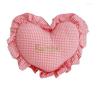 Pillow 10 Styles Love Heart Shape Girl Cotton Filling Ruffles Pillows For Bed Sofa Home Children 40x45cm 0.5KG