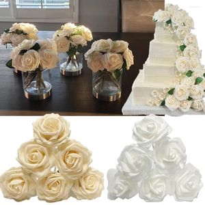 Decorative Flowers 25/50Pcs 7cm Artificial PE Foam Rose Bridal Bouquets For Wedding Table Home Party Decorations DIY Scrapbook Supplies