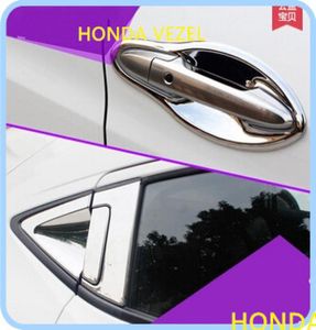 Chrome 4pcs Front door handle decorative bowl4pcs rear door handle cover2pcs rear door handle bowl for Honda Vezel 201420186188331