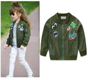 Autumn Baby Coats Army Green Jacket Cartoon Printed Jacket for Girls 27T Children039s Clothing Outerwear Windbreakers for Girl4815401