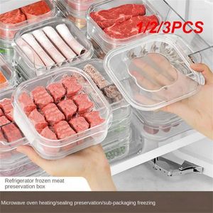 Garrafas de armazenamento 1/2/3pcs recipiente de alimentos frescos transparentes portáteis com tampa de grande capacidade Caixa de geladeira de caixa de preservação