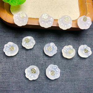 Link Braccialetti 5 pezzi Natural White Agate Claw intaglio Reiki Guarigione con Hole Fashion Jewelry for Friends Holiday Gifts 12mm