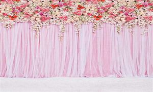 Digital Impresso Rosas coloridas Cortina rosa parede de casamentos florais da parede floral Romântico Valentina039s Party Po Bo9909058