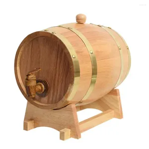 Drinking Straws Wood Wine Barrel Beverage Beer Turnover Bucket Large Capacity Storage Container