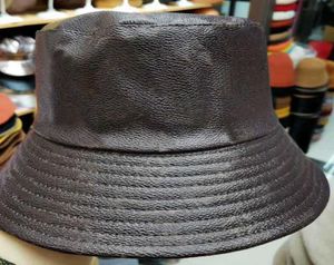 Leather Bucket Hat for Women Hats and Caps Patchwork Print Flower Leather Bucket Hat Hip Hop Brown Wide Brim Beach Fishing Casual 8875082