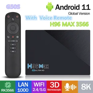 ボックスH96マックス3566テレビボックスアンドロイド11 RK3566 3D 5G WIFI 1000 LAN TV BOX 8GB RAMサポート8K Google Play YouTubeメディアプレーヤーセットトップボックス