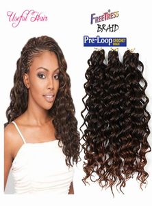 Syntetisk djupvågstil TRESS Vattenvåg Hårvirka flätor Deep Curly Hair Extensions 3x Braid Savana Bohemian Hair 3PCPA8009750