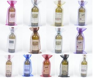 Organza Sacks DrawString Wine Bags Pouches 15x38cm Favor påsar Soap Makeup Collection Bags2271700