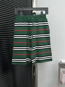 24SS sommar ny lyxdesigner Classic Plaid Wafer stickad grön kort elastisk midja shorts mode casual korta byxor män kvinnor utomhus shorts