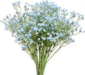 Dekorativa blommor 10st Blue Babys andas konstgjord huvuddel av babysbreath för hembröllopsfest dekoration