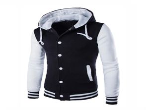 Swagwhat Mens Hoodies con cappuccio patchwork a strisce patchwork Giacca da baseball Felpette College Varsity Coats Hood Hoodie Men Abbigliamento LJ2008265118316