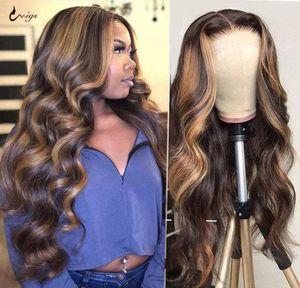 Destaque a onda corporal brasileira Borgonha 99J Lace Front Wig 1B27 ombre Human Hair Wig 180 Densidade Remy Wigs6477534