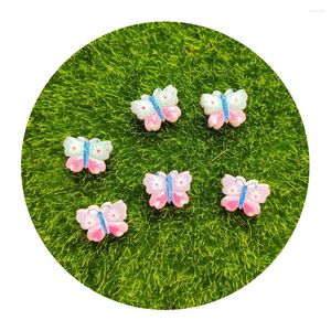 Kwiaty dekoracyjne 20/50/100pcs Mix Butterfly Dekoracja rzemiosła koraliki płaskie kabilokonki ozdoby ozdoby DIY paznokcie