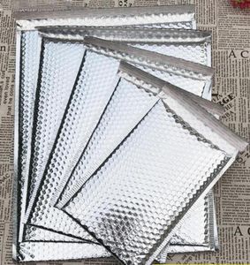 5 Größen 40pcs Silber gepolsterte Umschlag Metallic Bubble Mailer Aluminium Foliengeschenkbeutel Packung Wrap1166271