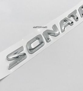 Hyundai Sonata Letters için Logo Çıkartma Araba Arka Bagaj 3D Chrome Amblem Rozeti İşareti Dural7095454