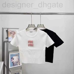 Женские трикотажные трикотаж дизайнер gaoding 24 летние новое отдых модные буквы вязаная футболка с короткими рукава