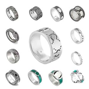 Bandringar ring Titanium Steel Sier Love Designer Luxury Jewelry for Men and Women Spirit Heart Party Engagement Confession med Green DHBIV
