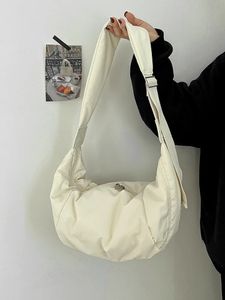 Damen Crossbody Hobo Taschen Flauschige Leinwand Umhängetasche große Kapazität Casual Sport Handtaschen Weibliche Reiseschule Messengerbeutel 240415