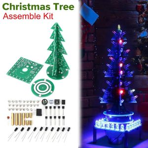 Weihnachtsdekoration DIY 3D Tree Lötung Praxis farbenfrohe LED Blitzer PCB Elektronische Wissenschaft Assemble Kit Kit