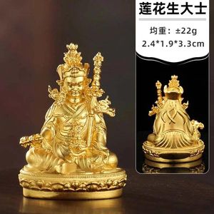 Figurine decorative Casa tasca per auto guru piastrella oro Rinpoche Buddha Sicurezza piccola mini statue Amuleto Amuleto sano Protezione efficace