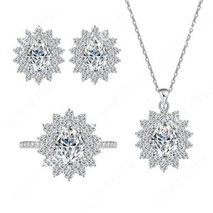 1,5 ct di gioielli a diamante moissanite ovale set per donne con certificato di test alla moda per le orecchini sier anello set regali per la ragazza