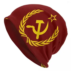 Berets СССР Советский Союз Социализм Шапочки Кэпс мужчина женские унисекс тренд зима теплые вязаные шляпа Взрослые коммунистические CCCP Slouch Bonnet Hats