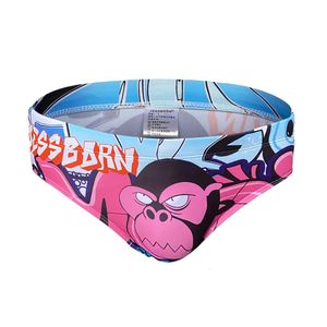 Summer Swimwear modear masculino de desenho animado maiô de banho rápido de natação respirável e respirável moda machos de praia de praia 240410