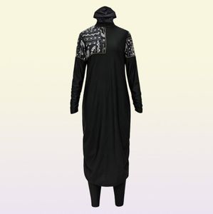 Hijabs Ankunft stilvolle muslimische Badebekleidung 3 -teilige lange Robe Schwimmanzug Muslimah Badeanzug Islamisch 2209234432413