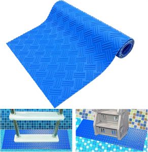 Kuddar 3 blå poolstege mattor mattor antislip texturskydd simbassäng bord antislip steg matta stege matta steg matta 23x90 cm