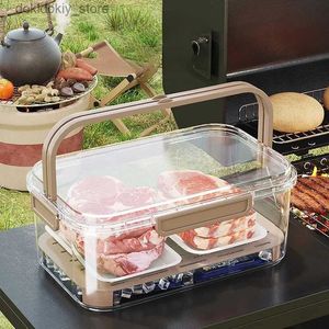 Bento Boxes Portable Crisper Outdoor Sprin Outin Lare емкость Food Rade Portable Bento Box Fruet Cread Box Container L49