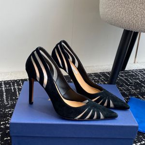 Aquazzura heels rhinestone pumps shoes Pointy toes suede women's stiletto heels Dress shoes Luxury designer heeled dinner shoes