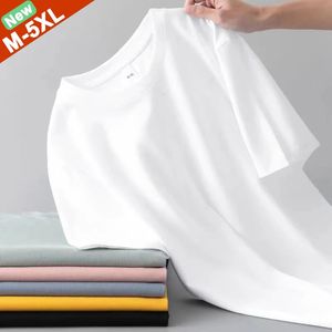 Tshirt di navi gratuite uomini donne Summer Cotton maschio maglietta maschile a maniche corte a maniche corte maglietta femmina femmina top semplici di base S5XL 240402