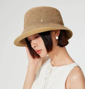 Fancet Hat Hat feminino Protetor solar Chapéu de palha Temperamento dobrável Hat de férias de férias Casual Casual Casual Chapéu