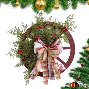 Decorative Flowers Creative Wreaths Christmas Front Door Charming Garland With Red Berries And Pine Cone Wall Hanging Wreths